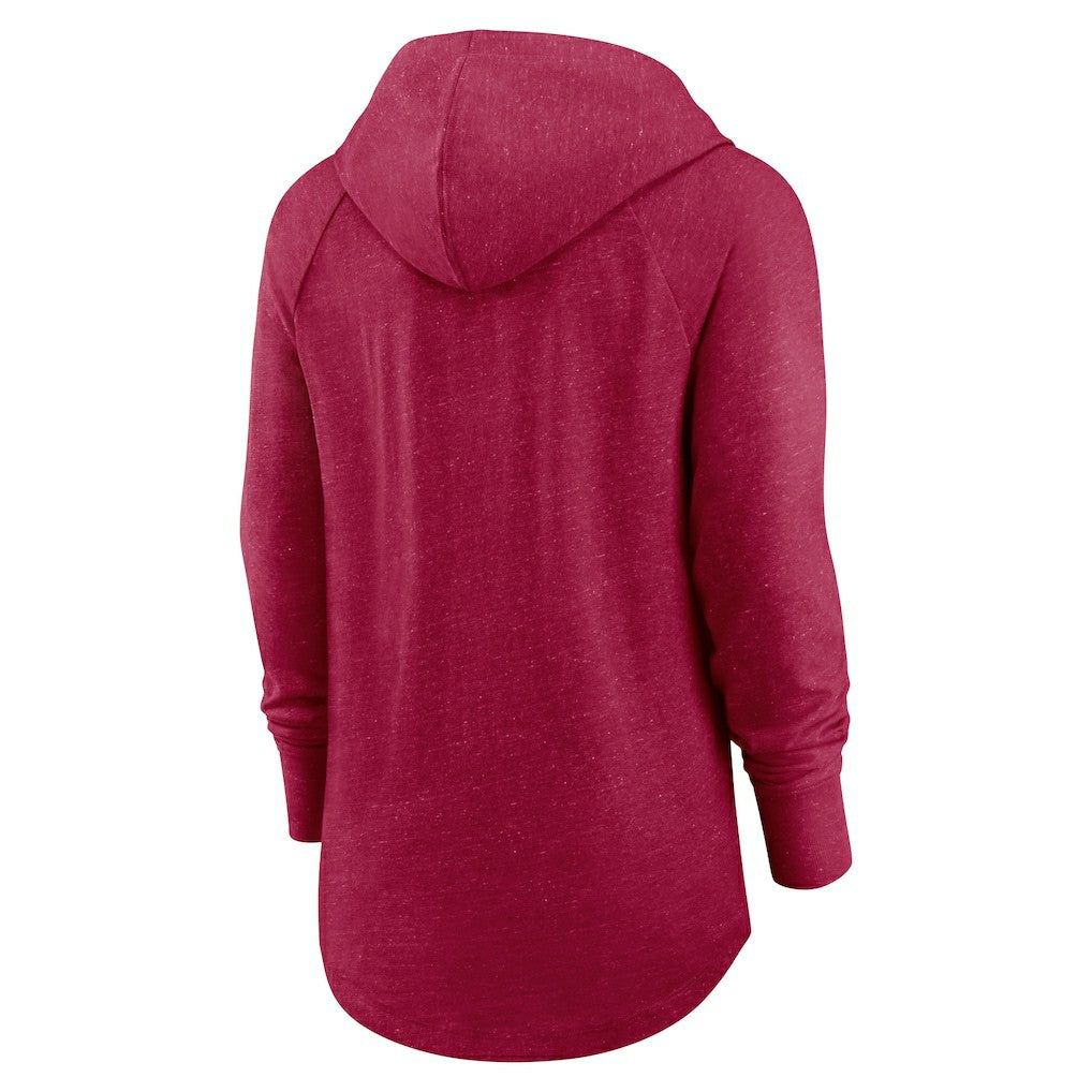 Washington Commanders Women's Minimal Statement Lightweight Raglan Funnel Neck Pullover Hoodie - Burgundy - Nike