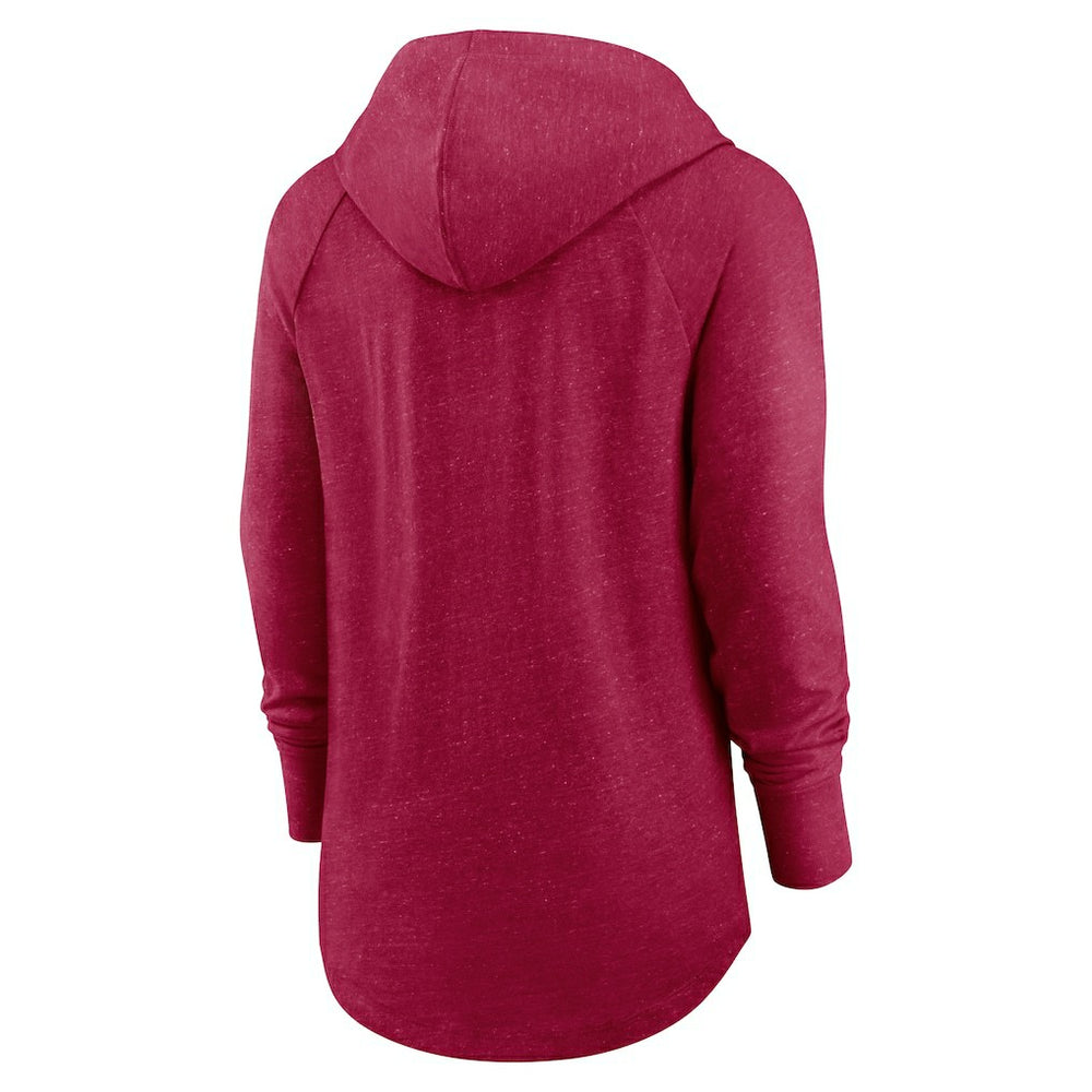 Washington Commanders Women's Minimal Statement Lightweight Raglan Funnel Neck Pullover Hoodie - Burgundy - Nike