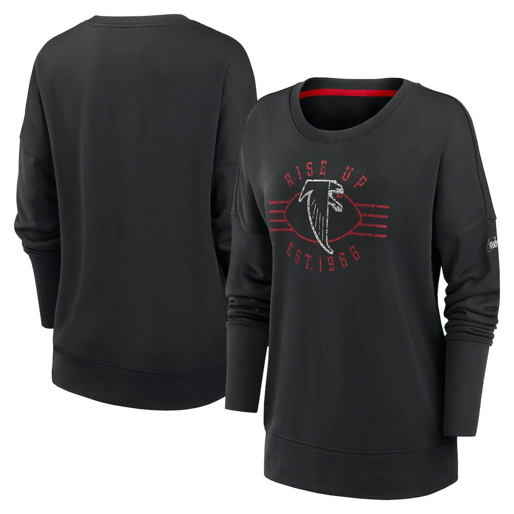 Atlanta Falcons Women's Rewind Playback Icon Performance Pullover Sweatshirt - Black - Nike