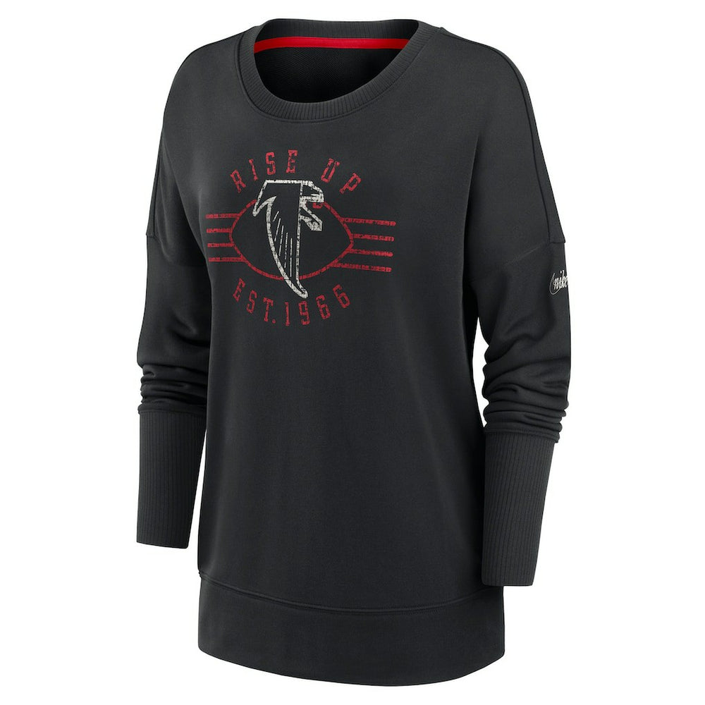 Atlanta Falcons Women's Rewind Playback Icon Performance Pullover Sweatshirt - Black - Nike