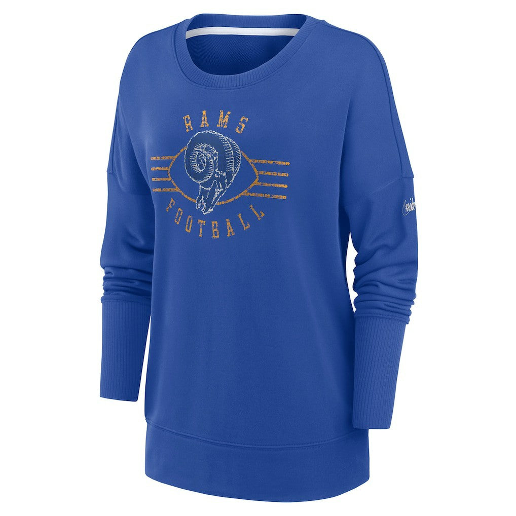 Los Angeles Rams Women's Rewind Playback Icon Performance Pullover Sweatshirt - Royal - Nike