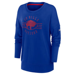Buffalo Bills Women's Rewind Playback Icon Performance Pullover Sweatshirt - Royal - Nike