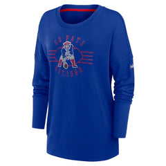 New England Patriots Women's Rewind Playback Icon Performance Pullover Sweatshirt - Royal - Nike