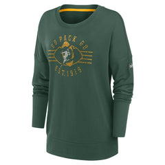 Green Bay Packers Women's Rewind Playback Icon Performance Pullover Sweatshirt - Green - Nike