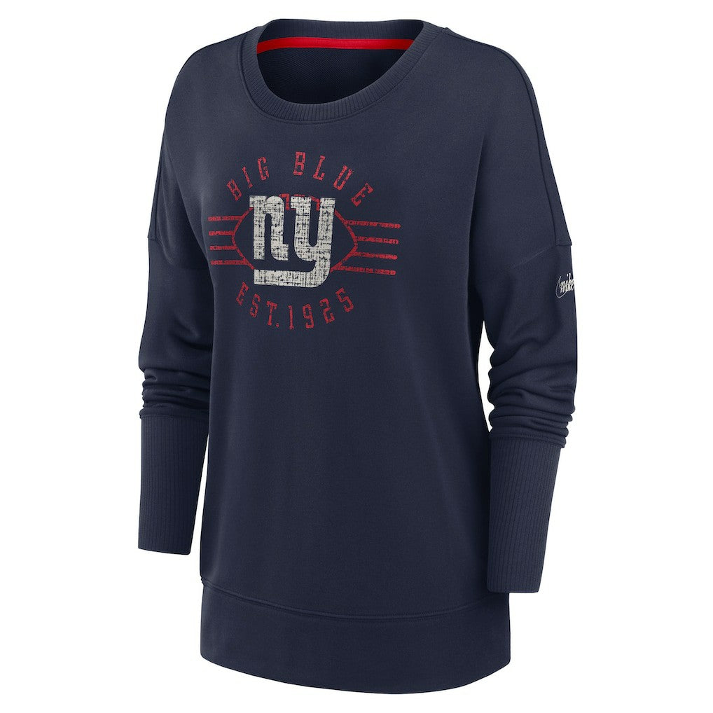 New York Giants Women's Rewind Playback Icon Performance Pullover Sweatshirt - Navy - Nike