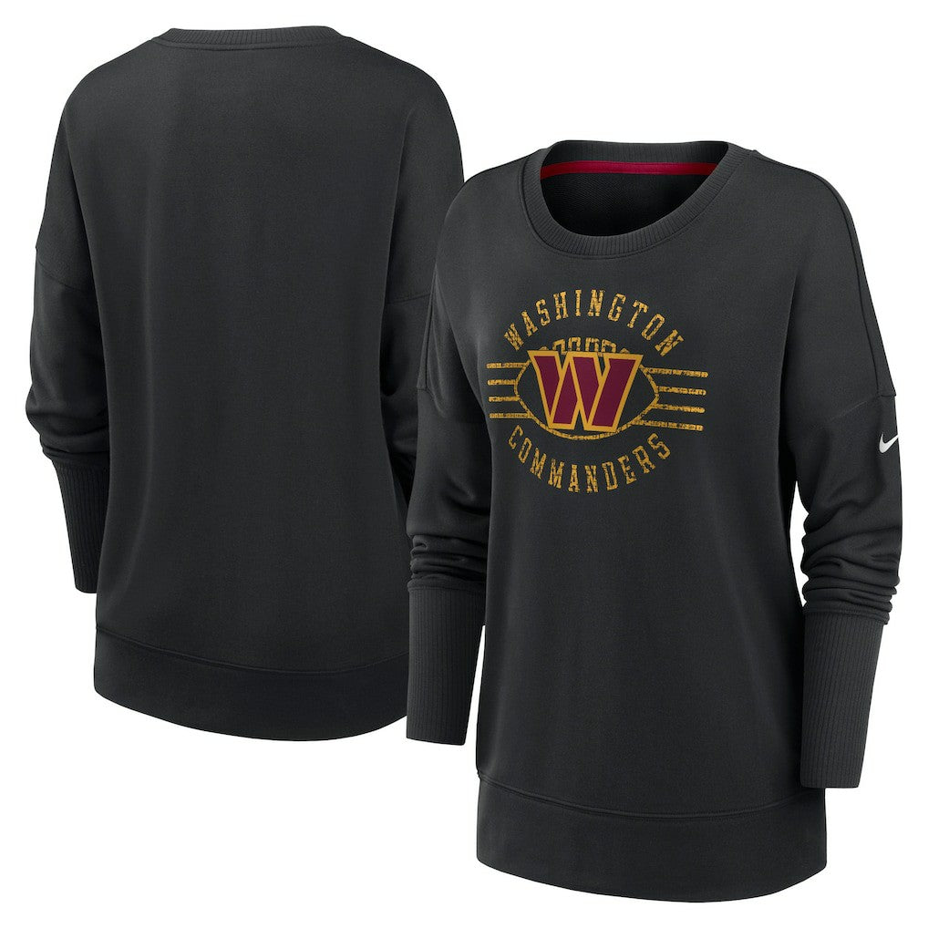 Washington Commanders Women's Rewind Playback Icon Performance Pullover Sweatshirt - Black - Nike