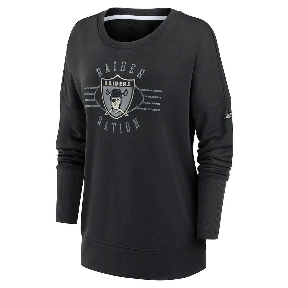Las Vegas Raiders Women's Rewind Playback Icon Performance Pullover Sweatshirt - Black - Nike