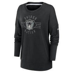 Las Vegas Raiders Women's Rewind Playback Icon Performance Pullover Sweatshirt - Black - Nike