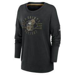 New Orleans Saints Women's Rewind Playback Icon Performance Pullover Sweatshirt - Black - Nike