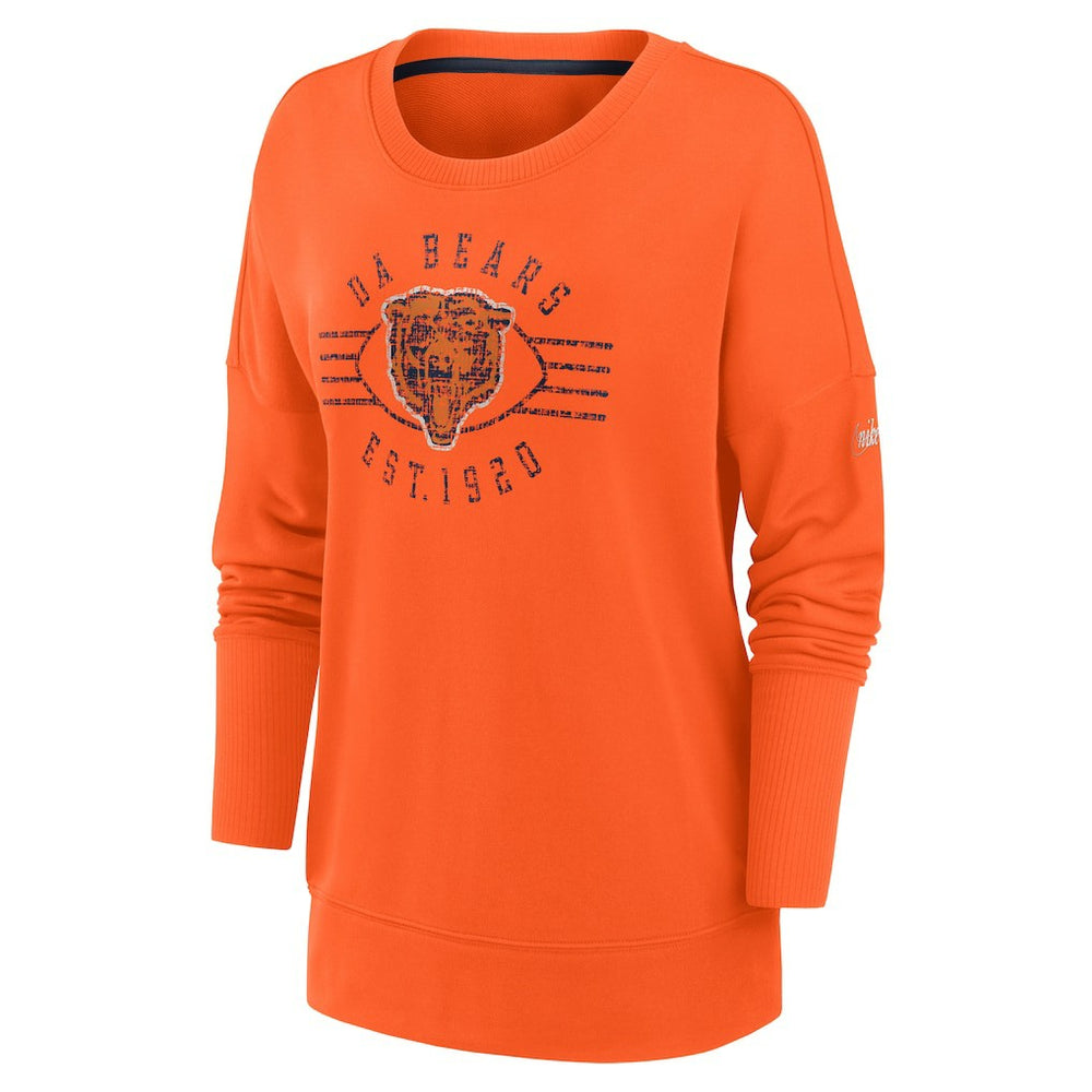 Chicago Bears Women's Rewind Playback Icon Performance Pullover Sweatshirt - Orange - Nike