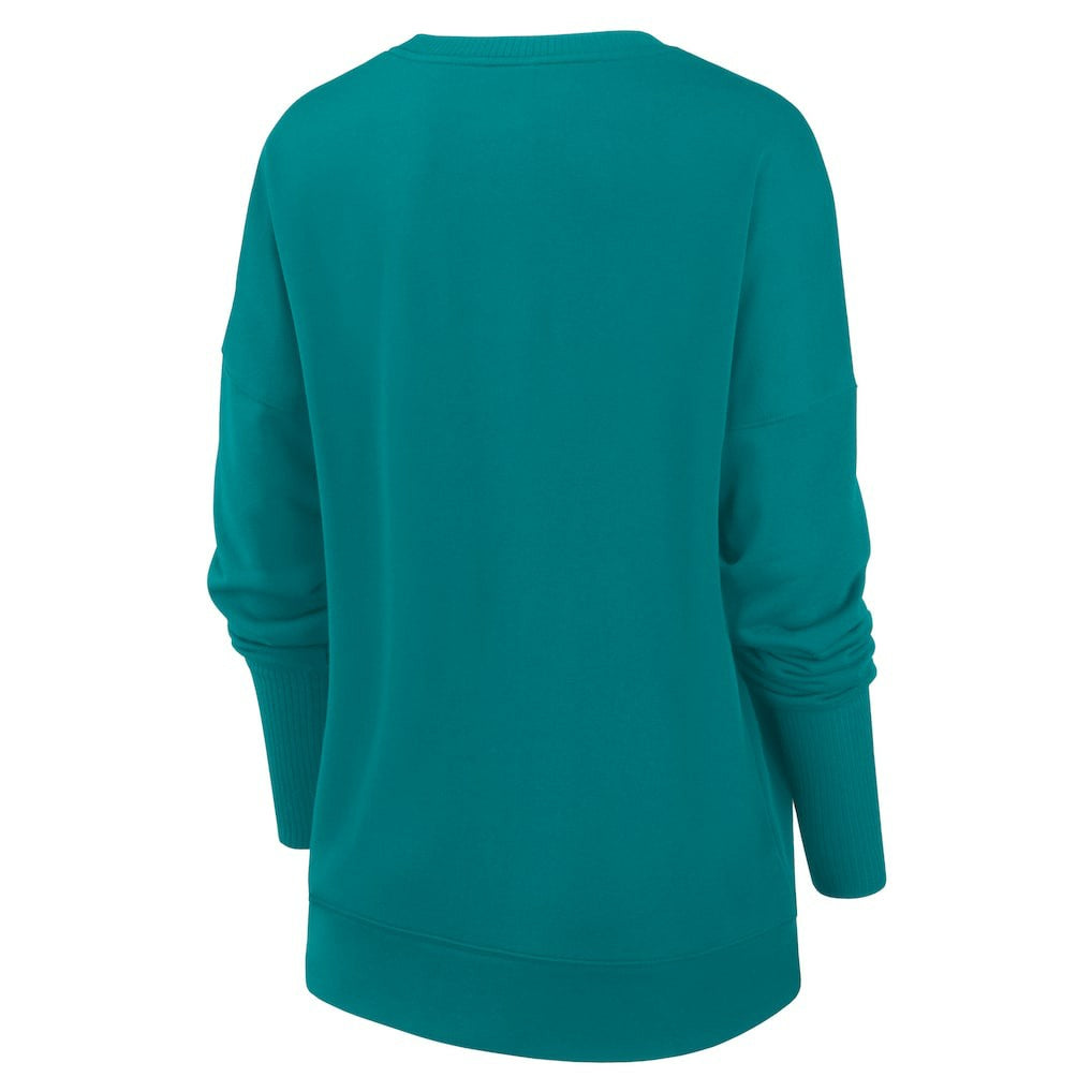 Miami Dolphins Women's Rewind Playback Icon Performance Pullover Sweatshirt - Aqua - Nike