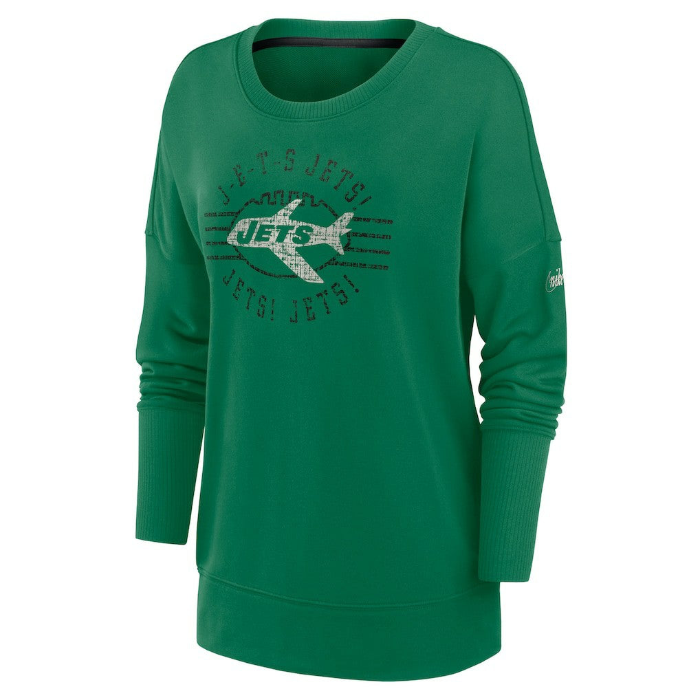 New York Jets Women's Rewind Playback Icon Performance Pullover Sweatshirt - Green - Nike