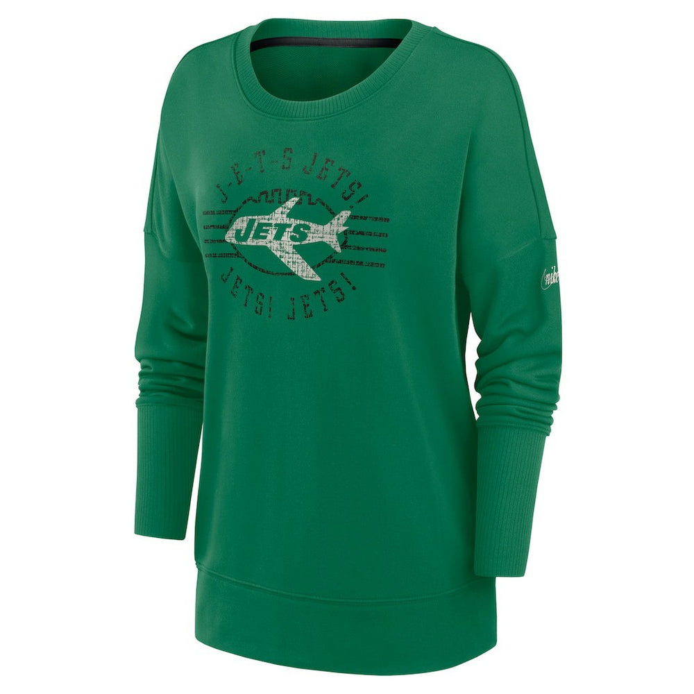 New York Jets Women's Rewind Playback Icon Performance Pullover Sweatshirt - Green - Nike