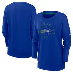 Seattle Seahawks Women's Rewind Playback Icon Performance Pullover Sweatshirt - Royal - Nike