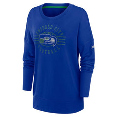 Seattle Seahawks Women's Rewind Playback Icon Performance Pullover Sweatshirt - Royal - Nike