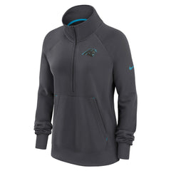 Carolina Panthers Women's Premium Raglan Performance Half-Zip Sweatshirt - Charcoal - Nike