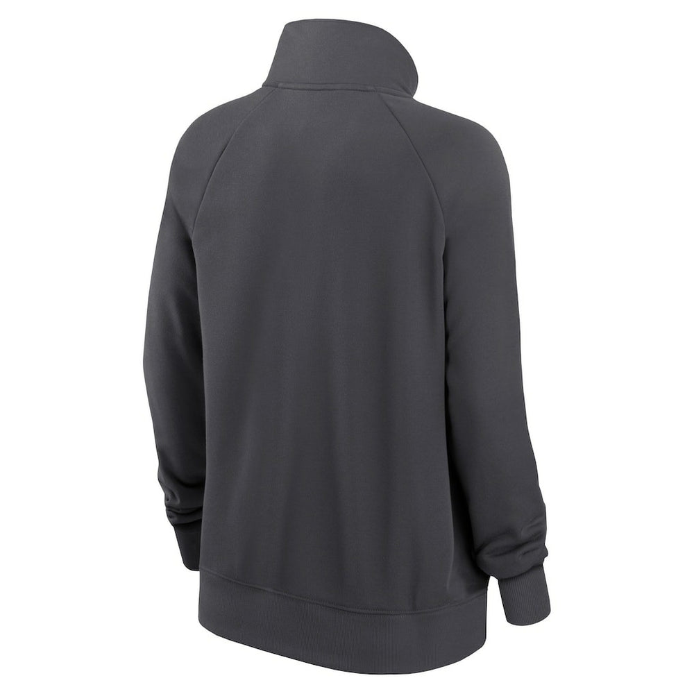 Carolina Panthers Women's Premium Raglan Performance Half-Zip Sweatshirt - Charcoal - Nike