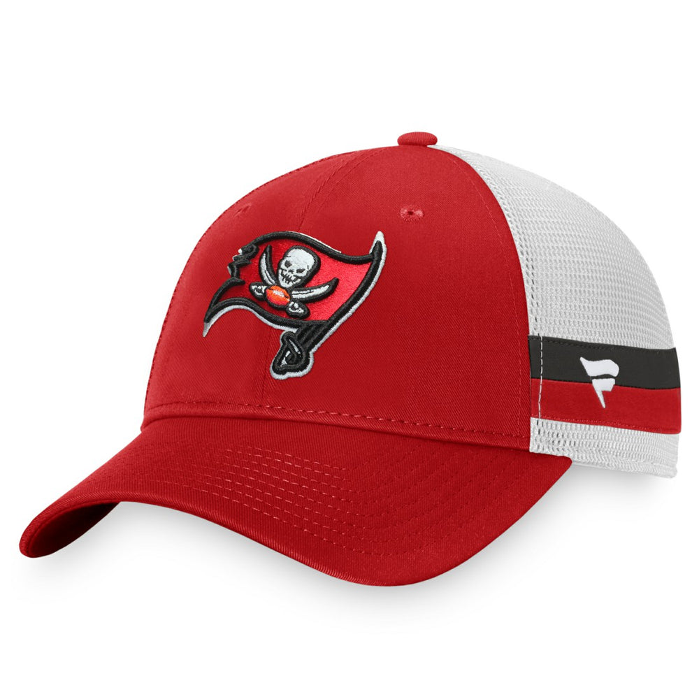 Tampa Bay Buccaneers Iconic Team Stripe Trucker Snapback Hat - Red/White - Fanatics