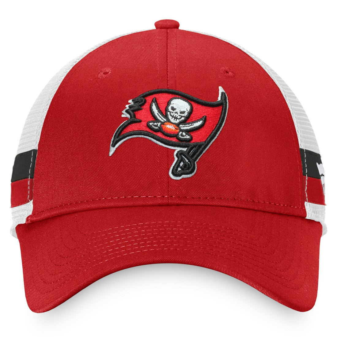 Tampa Bay Buccaneers Iconic Team Stripe Trucker Snapback Hat - Red/White - Fanatics