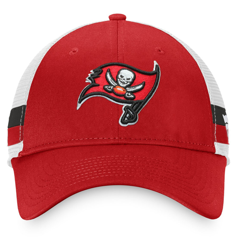 Tampa Bay Buccaneers Iconic Team Stripe Trucker Snapback Hat - Red/White - Fanatics