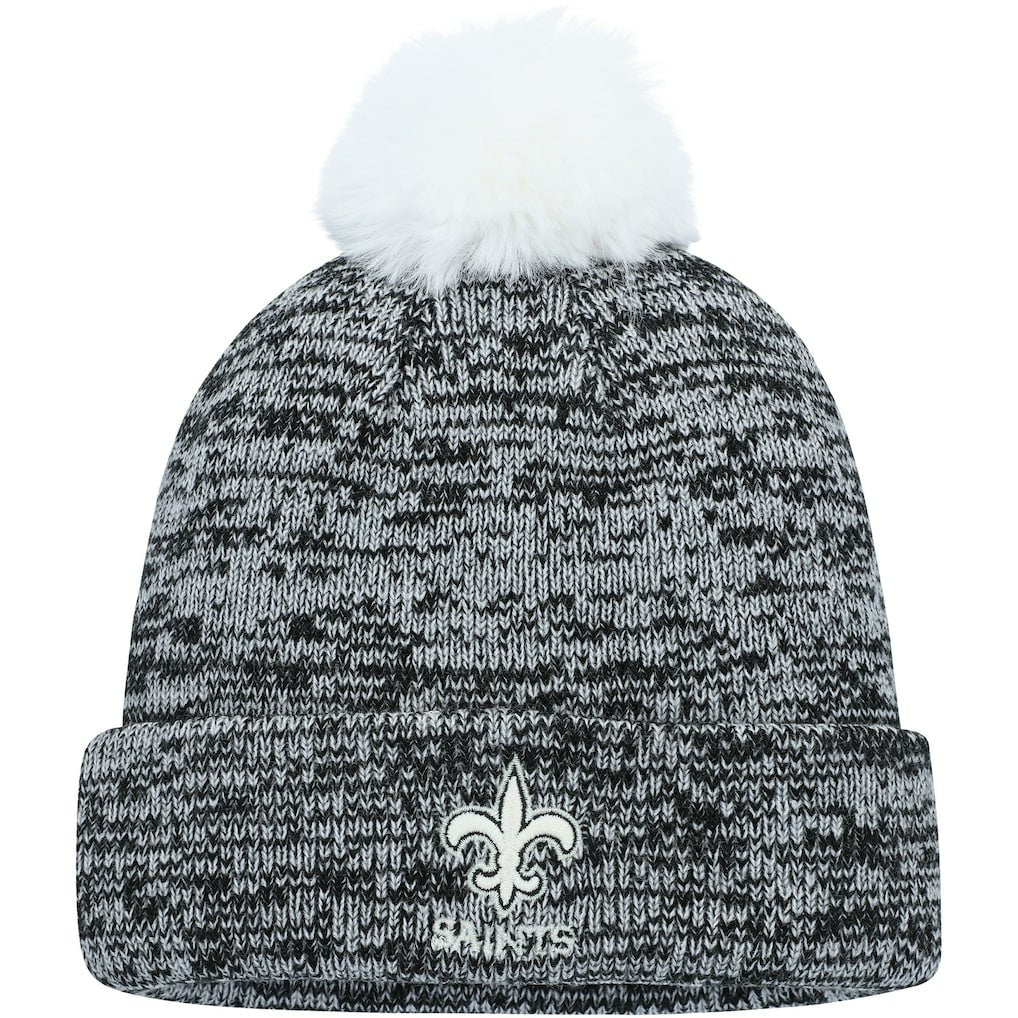 New Orleans Saints Women's Iconic Cuffed Knit Hat with Pom - Black - Fanatics