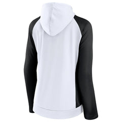 New Orleans Saints Women's End Around Lightweight Raglan Full-Zip Hoodie Jacket - White/Black - Fanatics