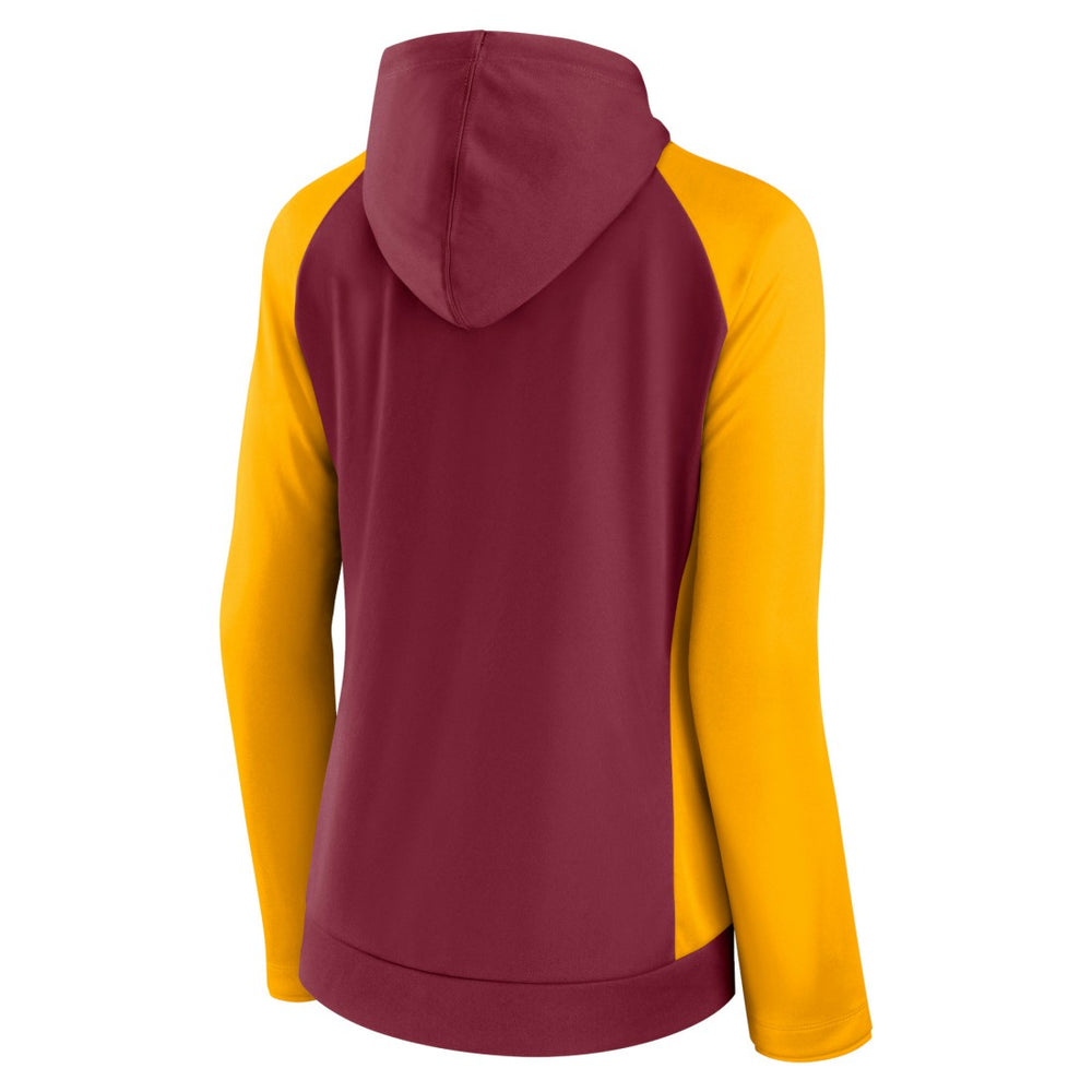 Washington Commanders Women's End Around Lightweight Raglan Full-Zip Hoodie Jacket - Burgundy/Gold - Fanatics