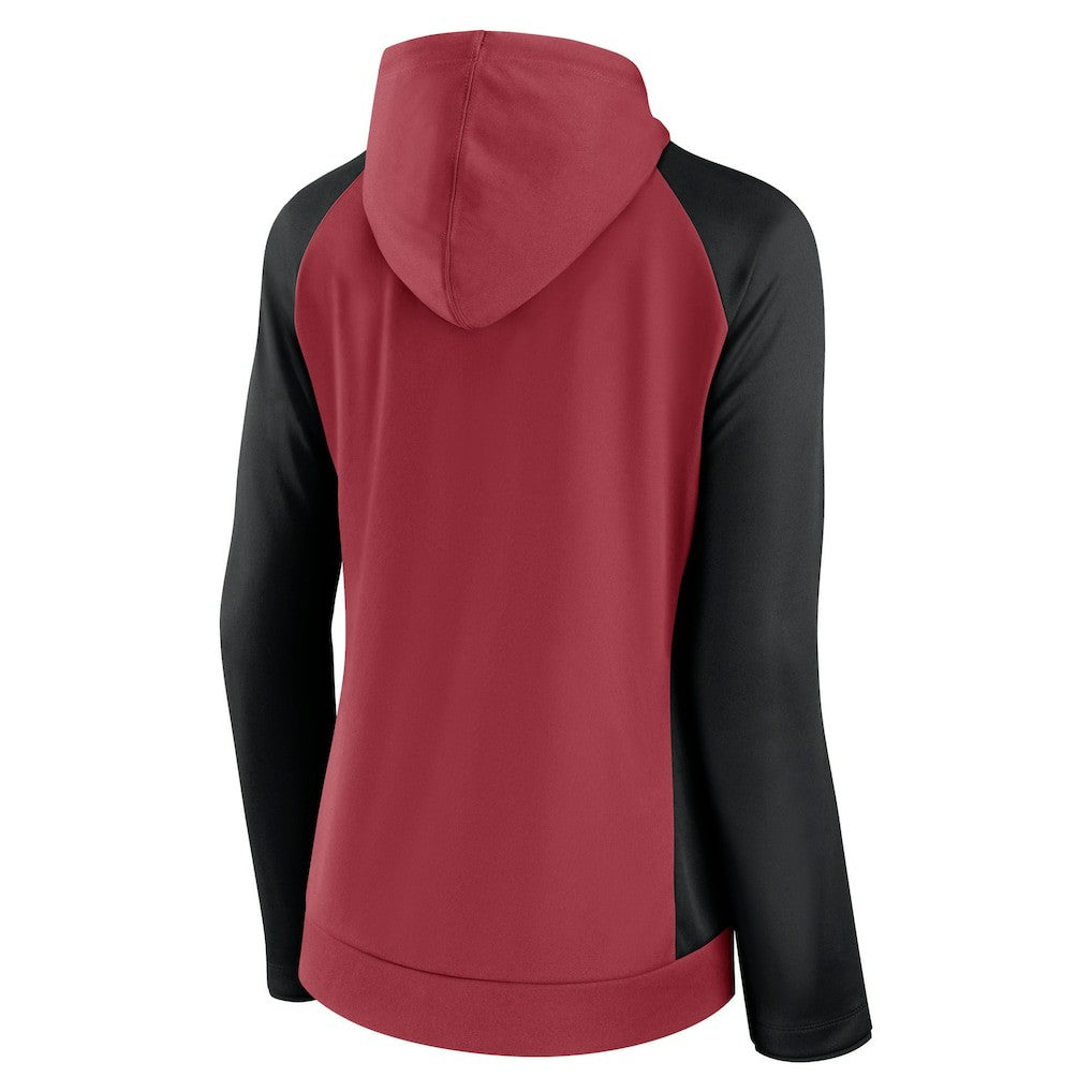 Arizona Cardinals Women's End Around Lightweight Raglan Full-Zip Hoodie Jacket - Cardinal/Black - Fanatics