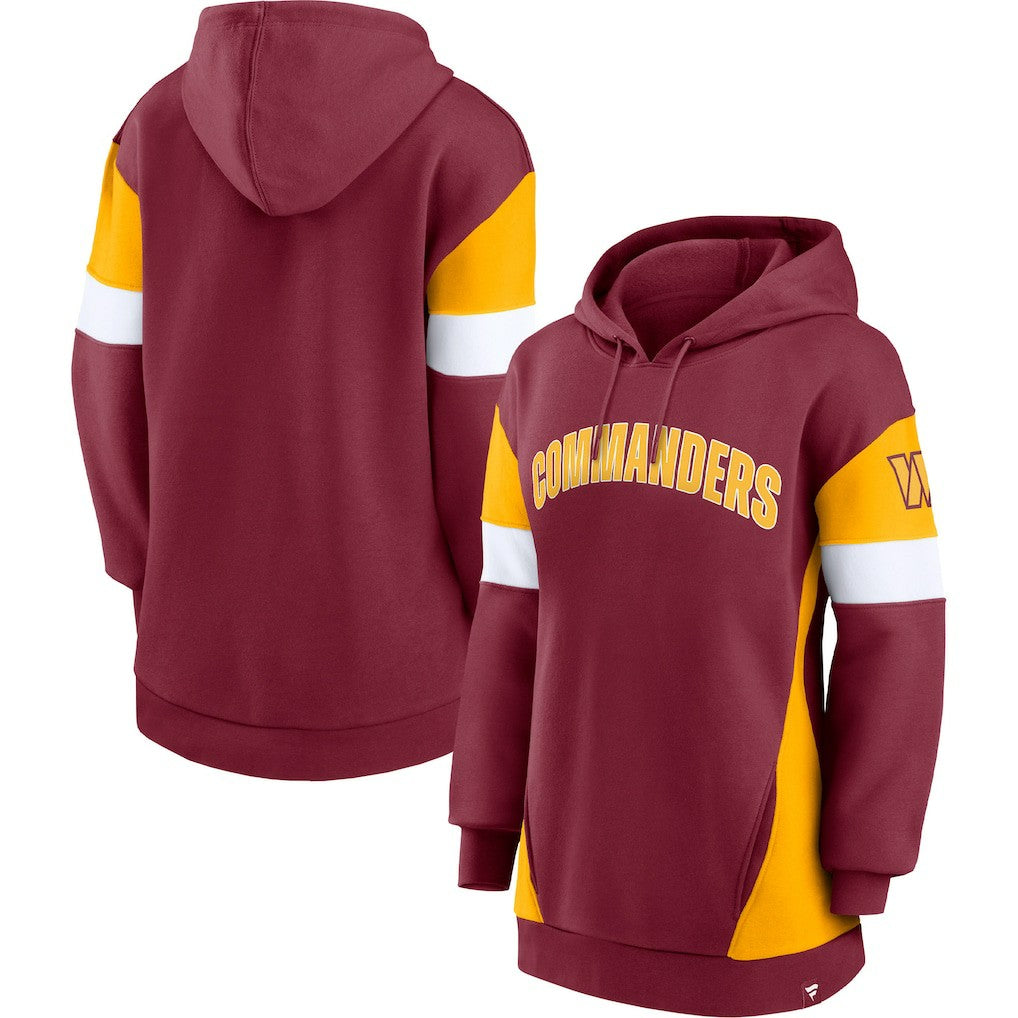 Washington Commanders Women's Lock It Down Pullover Hoodie - Burgundy/Gold - Fanatics