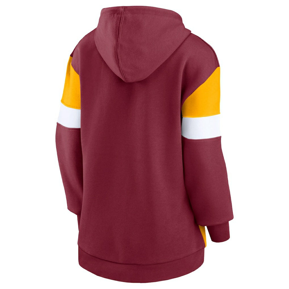 Washington Commanders Women's Lock It Down Pullover Hoodie - Burgundy/Gold - Fanatics