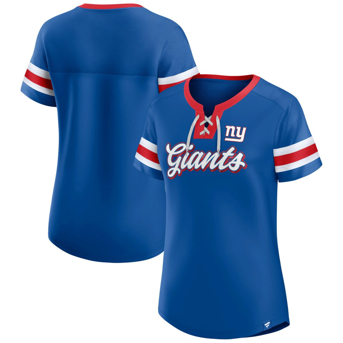 New York Giants Women's Original State Lace-Up T-Shirt - Royal - Fanatics
