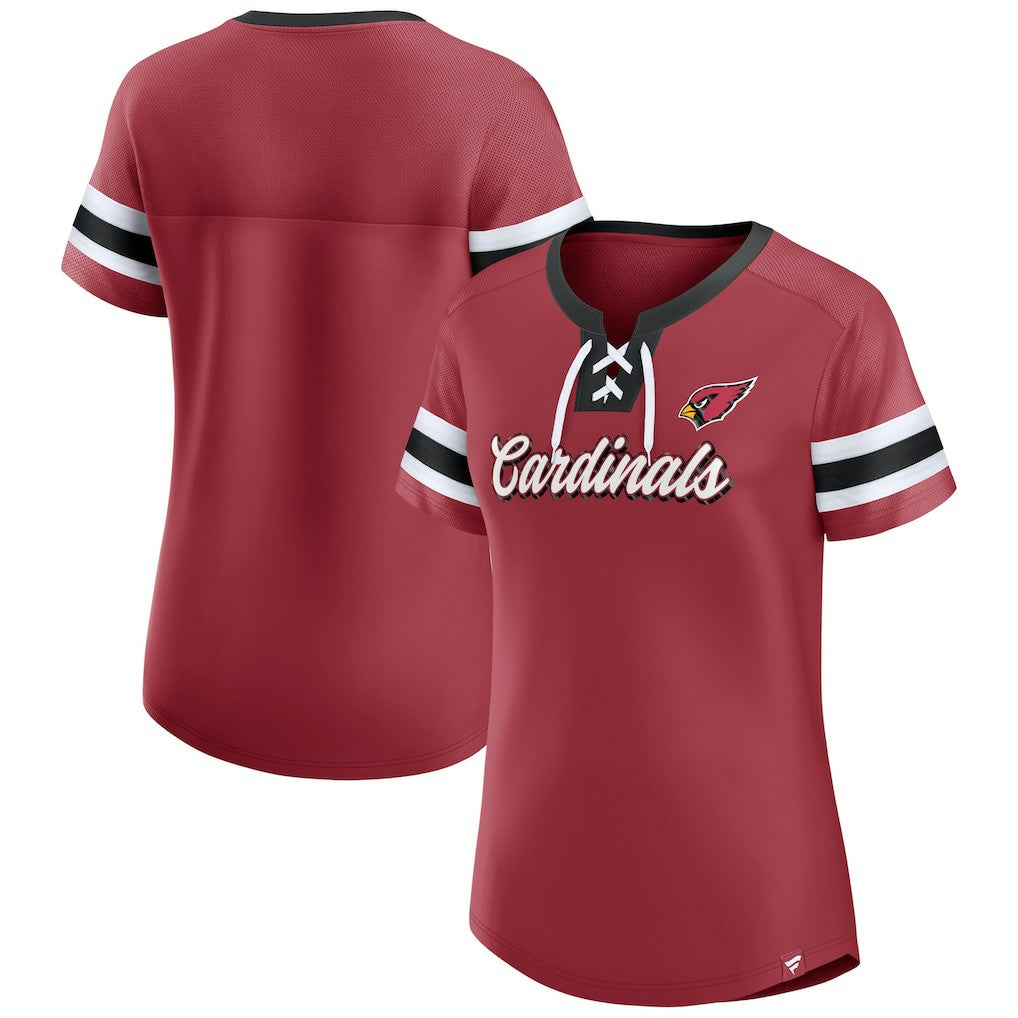 Arizona Cardinals Women's Original State Lace-Up T-Shirt - Cardinal - Fanatics