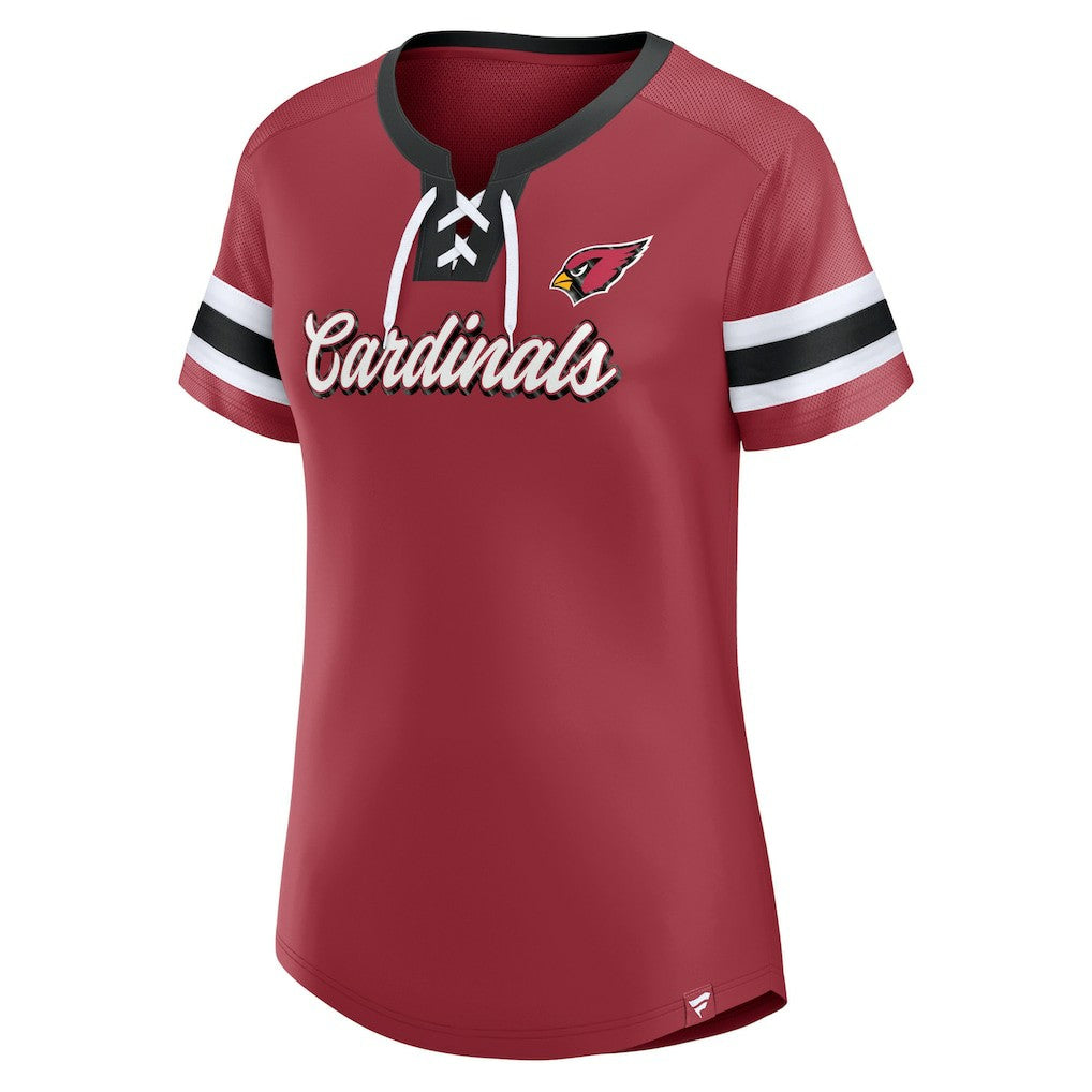 Arizona Cardinals Women's Original State Lace-Up T-Shirt - Cardinal - Fanatics