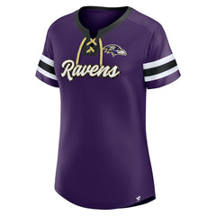 Baltimore Ravens Women's Original State Lace-Up T-Shirt - Purple - Fanatics