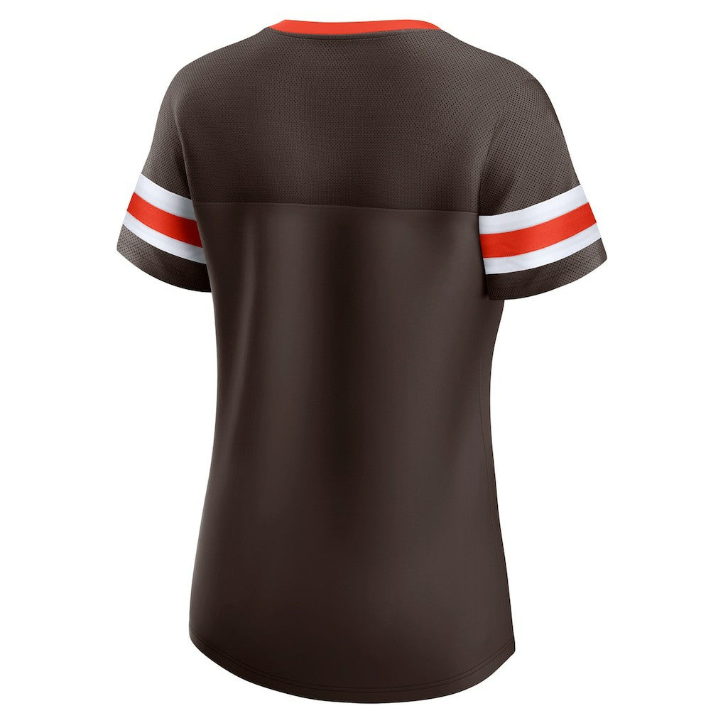 Cleveland Browns Women's Original State Lace-Up T-Shirt - Brown - Fanatics