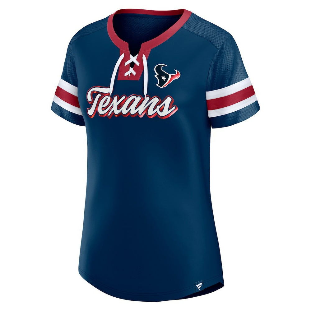 Houston Texans Women's Original State Lace-Up T-Shirt - Navy - Fanatics