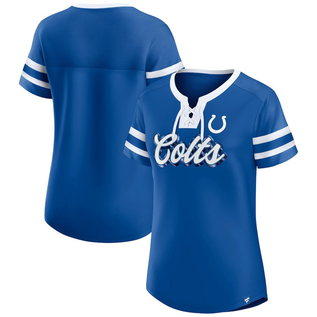 Indianapolis Colts Women's Original State Lace-Up T-Shirt - Royal - Fanatics