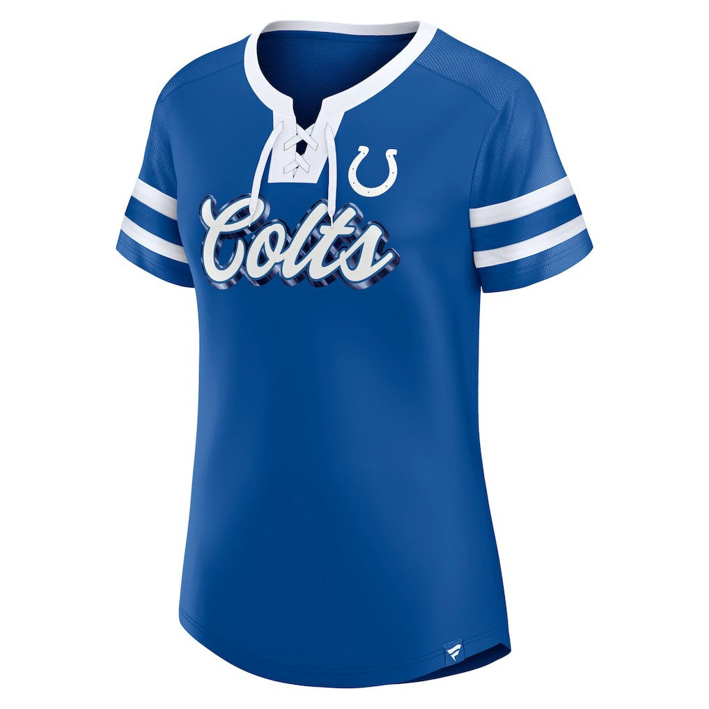 Indianapolis Colts Women's Original State Lace-Up T-Shirt - Royal - Fanatics