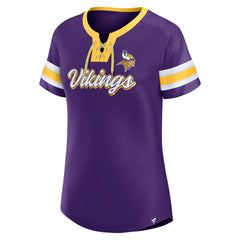 Minnesota Vikings Women's Original State Lace-Up T-Shirt - Purple - Fanatics