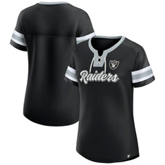 Las Vegas Raiders Women's Original State Lace-Up T-Shirt - Black - Fanatics
