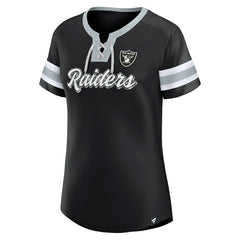 Las Vegas Raiders Women's Original State Lace-Up T-Shirt - Black - Fanatics