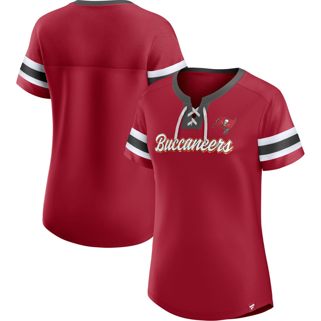 Tampa Bay Buccaneers Women's Original State Lace-Up T-Shirt - Red - Fanatics