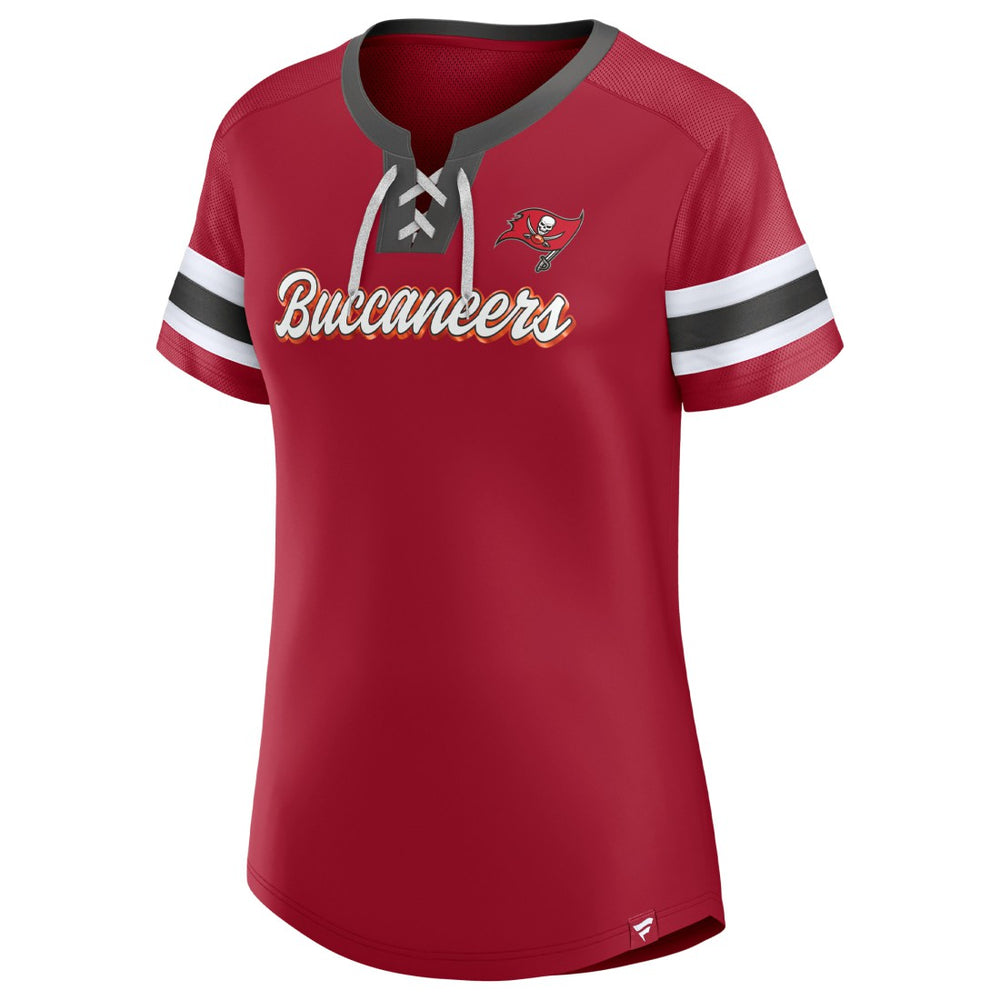 Tampa Bay Buccaneers Women's Original State Lace-Up T-Shirt - Red - Fanatics