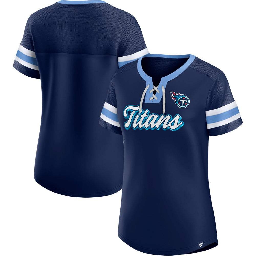 Tennessee Titans Women's Original State Lace-Up T-Shirt - Navy - Fanatics