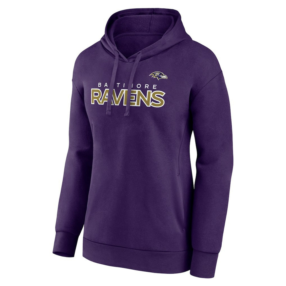 Baltimore Ravens Women's Iconic Cotton Fleece Checklist Pullover Hoodie - Purple - Fanatics
