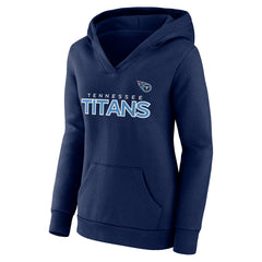 Tennessee Titans Women's Iconic Cotton Fleece Checklist Pullover Hoodie - Navy - Fanatics