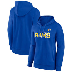 Los Angeles Rams Women's Iconic Cotton Fleece Checklist Pullover Hoodie - Royal - Fanatics