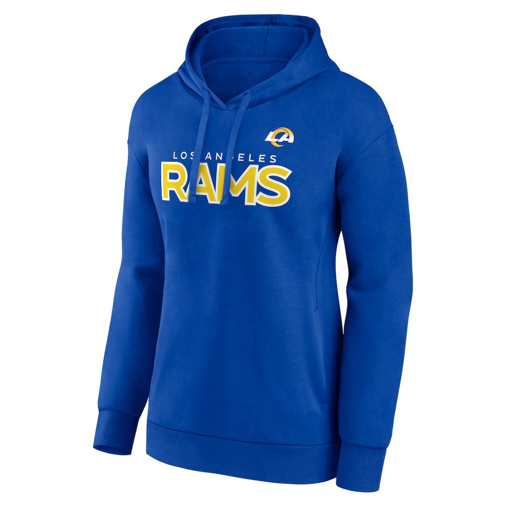 Los Angeles Rams Women's Iconic Cotton Fleece Checklist Pullover Hoodie - Royal - Fanatics