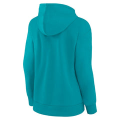 Miami Dolphins Women's Iconic Cotton Fleece Checklist Pullover Hoodie - Aqua - Fanatics
