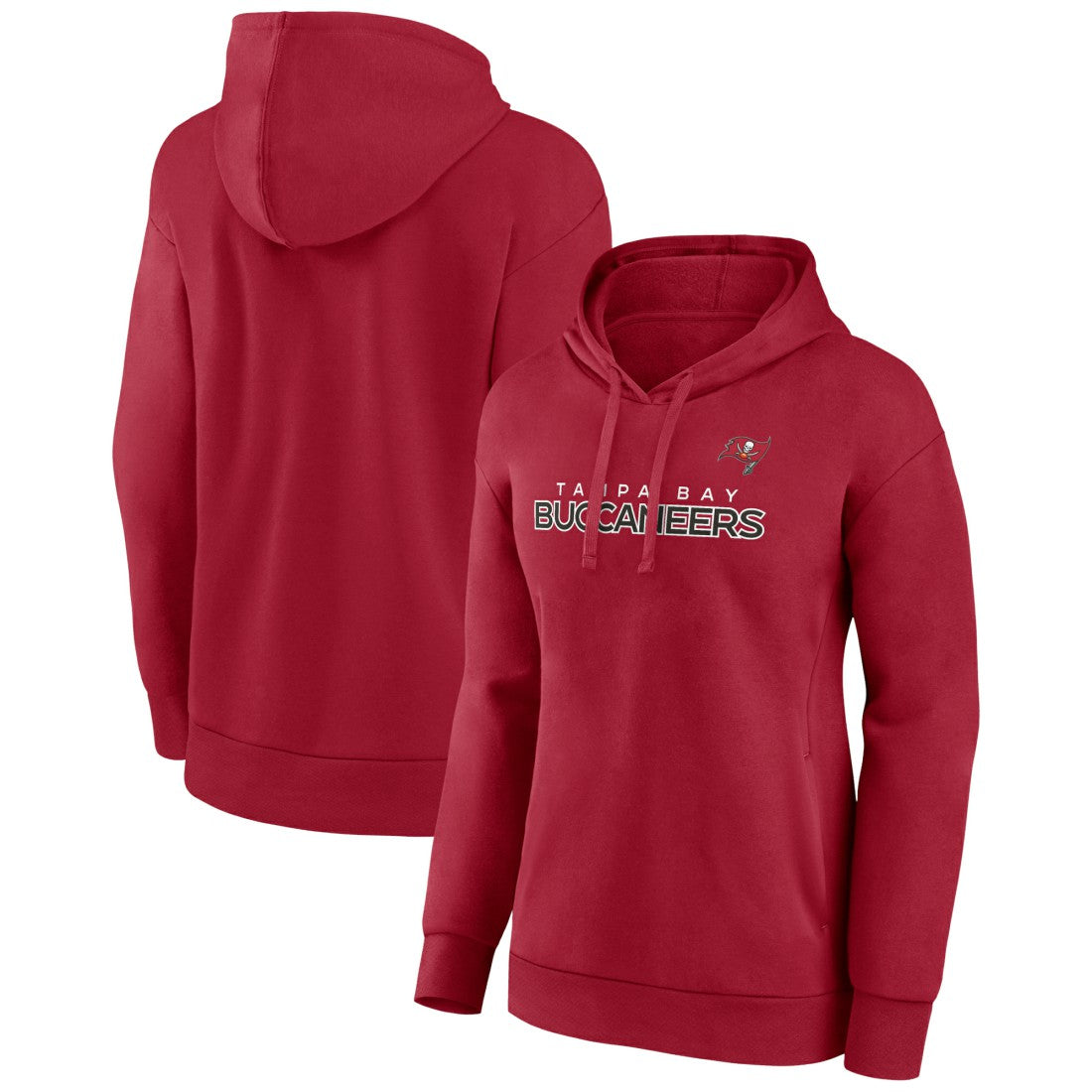 Tampa Bay Buccaneers Women's Iconic Cotton Fleece Checklist Pullover Hoodie - Red - Fanatics